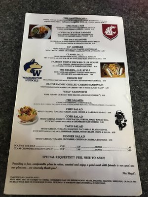 U P Station Bar & Grill menu 1