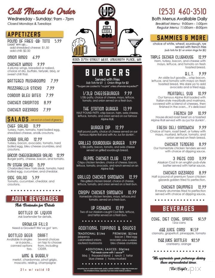 U P Station Bar & Grill menu 4